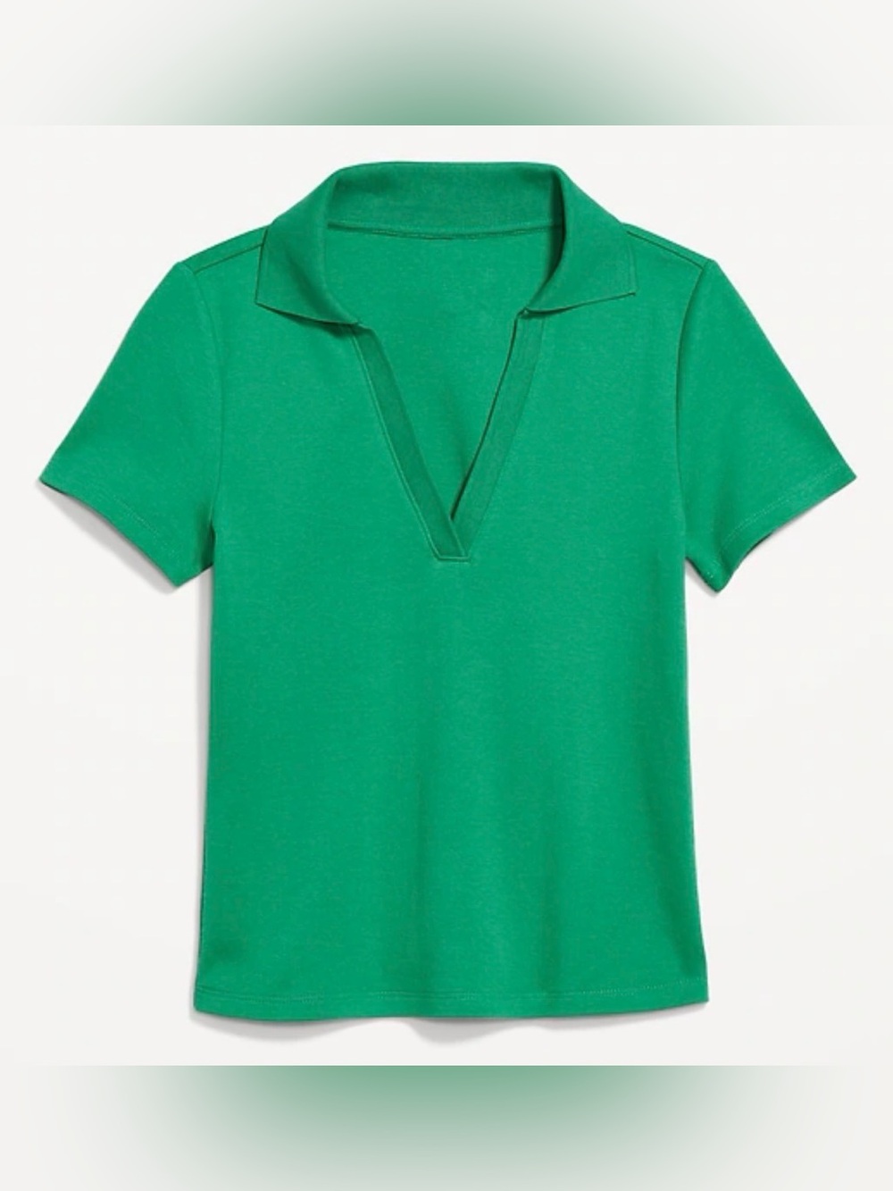 Old Navy Green V-Neck Polo Short Sleeve Top